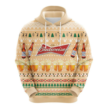 Budweiser Beer Christmas Cute Noel Mc Ugly Hoodie 3d