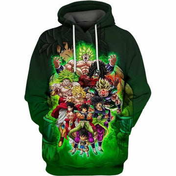 Broly Triple Threat Dragon Ball Z Over Print 3d Hoodie Zip Hoodie 2