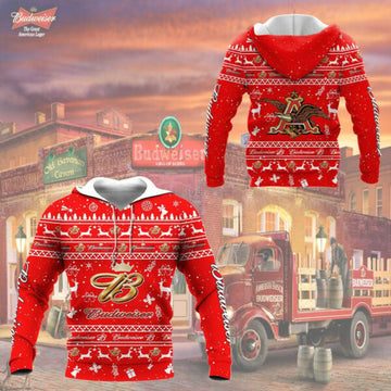 Budweiser Shirt Fan Gift 184, Stylist Unisex 3d Hoodie Zip Hoodie 790