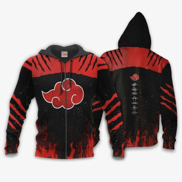 Akatsuki Clan Shirt Costume Akatsuki Naruto Anime 2k854 Fan Gift Stylist Unisex Cartoon 3d Hoodie Zip Hoodie 1434