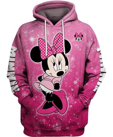 Adorable Minnie Mouse Comics Diseny Cartoon 48 Fan Gift, Minne Mouse Disney Gift, Stylist Unisex Cartoon Graphic Outfits Aop Hoodie 1584