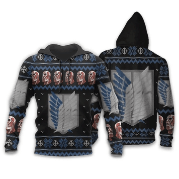 Attack On Titan Shirt Scout Ugly Christmas Anime Manga For Men And Women 3d Hoodie Zip Hoodie