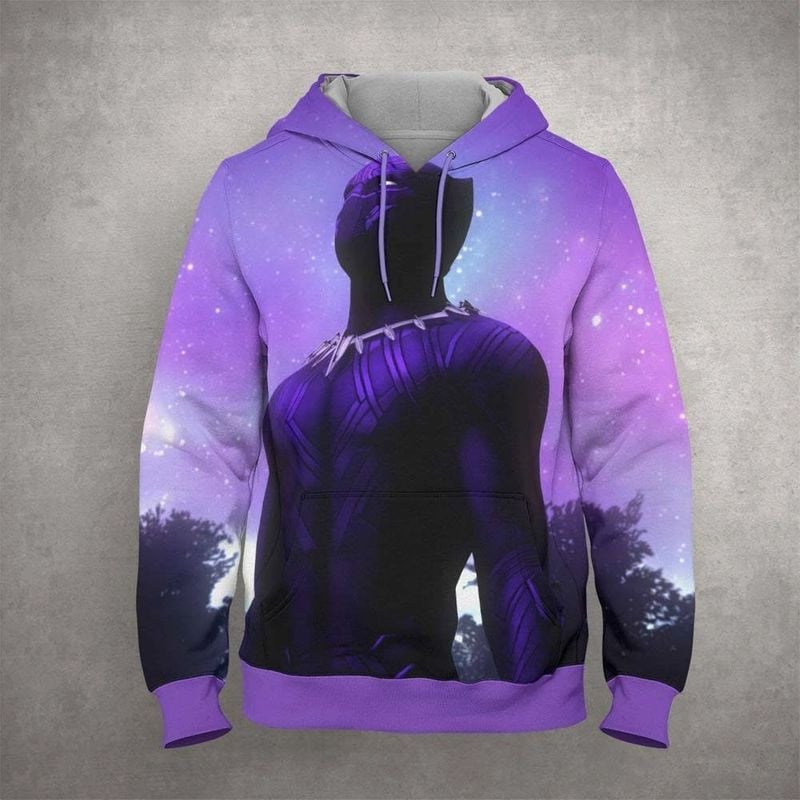 Black Panther Purple Wakanda Forever Over Print 3d Hoodie Zip Hoodie 3