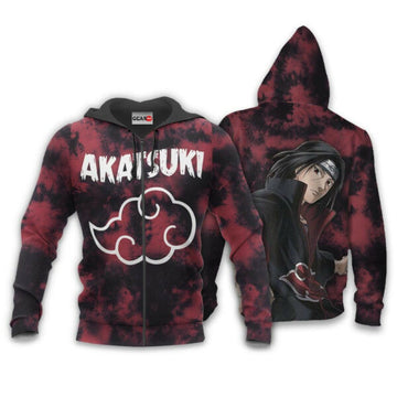 Akatsuki Itachi Uchiha Tie Dye Style Naruto Anime 1k388 Fan Gift Stylist Unisex Cartoon Graphic Outfits Aop 3d Hoodie, Zip Hoodie 237