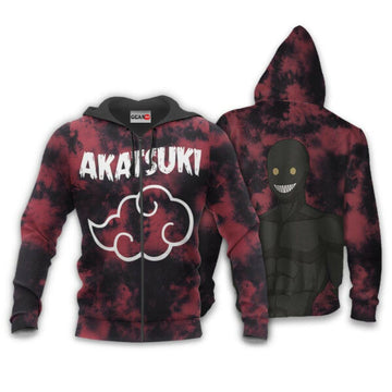 Akatsuki Black Zetsu Tie Dye Style Naruto Anime 1k384 Fan Gift Stylist Unisex Cartoon Graphic Outfits Aop 3d Hoodie, Zip Hoodie 275