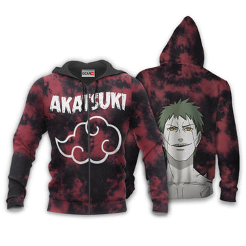 Akatsuki White Zetsu Tie Dye Style Naruto Anime 1k372 Fan Gift Stylist Unisex Cartoon Graphic Outfits Aop 3d Hoodie, Zip Hoodie 1761