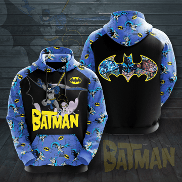 Batman Blue All Over Print 3d Hoodie Zip Hoodie