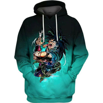 Broly Triple Threat Dragon Ball Z Over Print 3d Hoodie Zip Hoodie