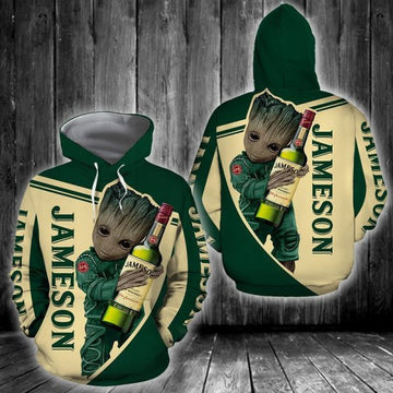 Baby Groot Jameson Irish Whiskey 2k552 Lover Gift ,baby Groot Jameson Irish Whiskeyall Over Print 3d Hoodie 682
