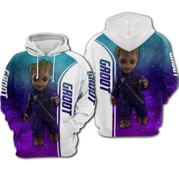Baby Groot Marvel Comics Guardians Of The Galaxy All Over Print Hoodie
