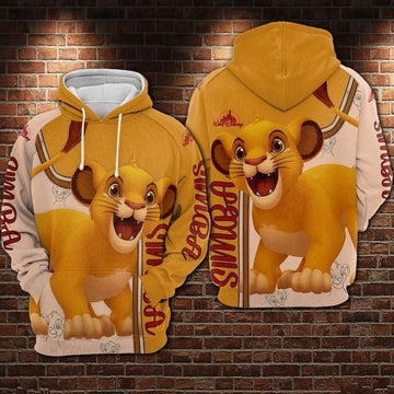 Young Simba - The Lion King Over Print 3d Hoodie Zip Hoodie