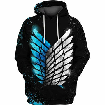 Attack On Titan Survey Corps Over Print 3d Hoodie Zip Hoodie