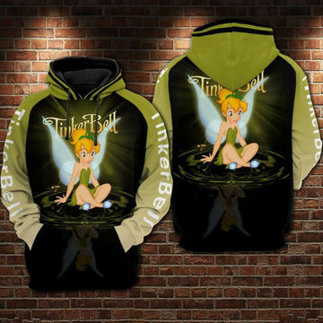 Tinker Bell Movies Disney Over Print 3d Hoodie Zip Hoodie