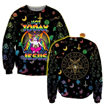 Unicorn Not Today Jesus Ugly Sweater, Christmas Gift, Unicorn Not Today Jesus Ugly Christmas Movie