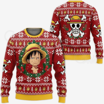 One Piece Anime Monkey D. Luffy 32 Ugly Sweater, One Piece Anime Gift Fan Ugly Sweater