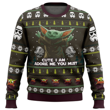 Star Wars Baby Yoda Cute Mandalorion Ugly Sweater Gifts, Baby Yoda Gift Fan Ugly Sweater