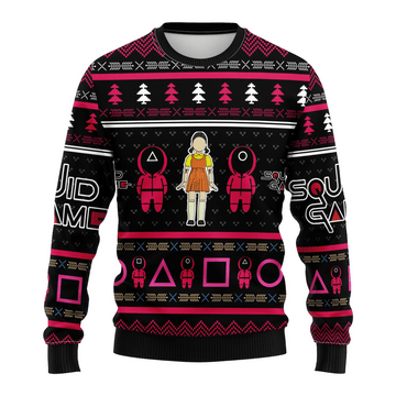 Squid Game Series 3 Ugly Sweater Gifts, Squid Game Series Gift Fan Ugly Sweater