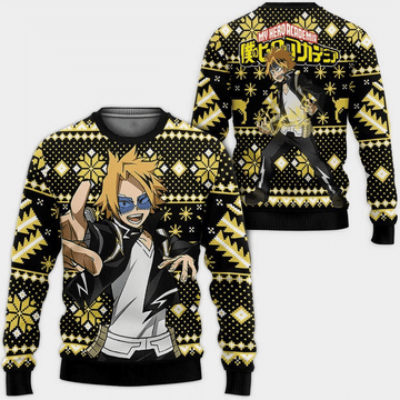 My Hero Academia Anime Denki Kaminari 32 Ugly Sweater Gifts, My Hero Academia Anime Gift Fan Ugly Sweater
