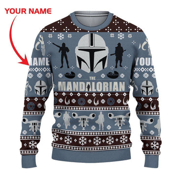 The Mandalorian Starwars Ugly Sweater, The Mandalorian Starwars Christmas Gift, The Mandalorian Starwars Custom Name Shirt