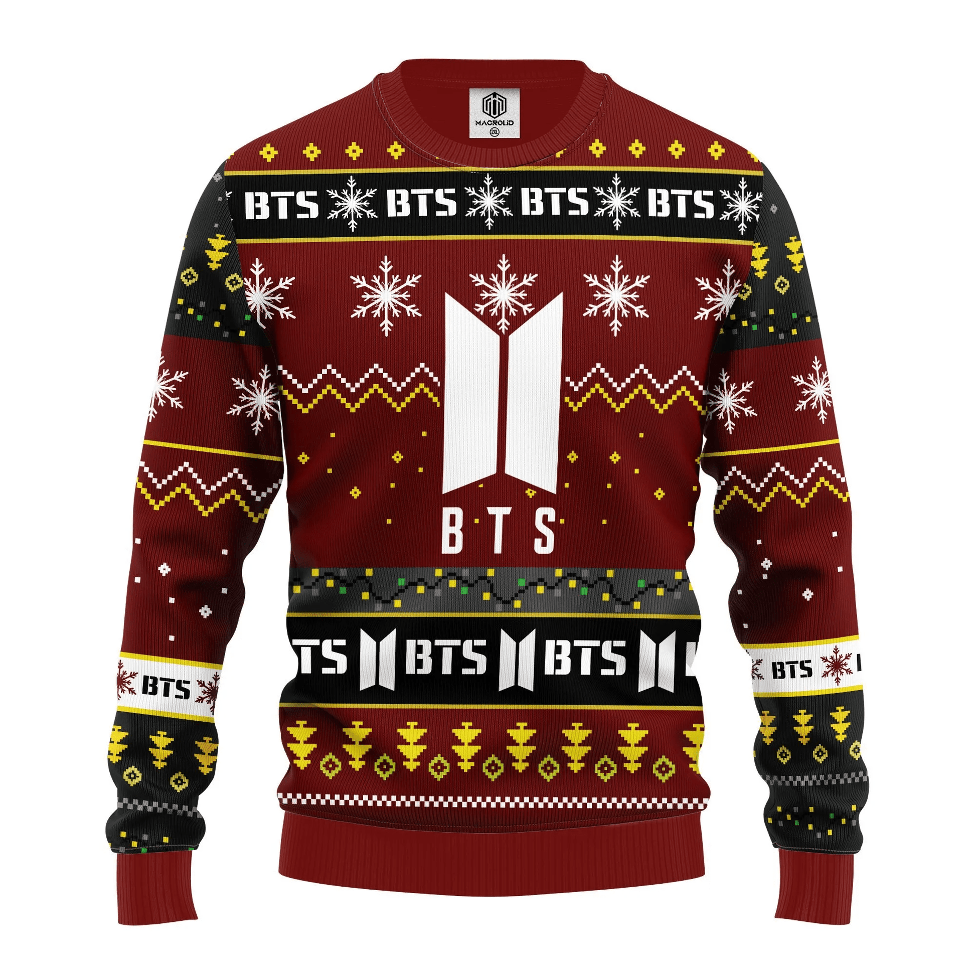 Bts Music Band Merry Xmas Gift, Bts Band Logo Ugly Christmas Sweater 332