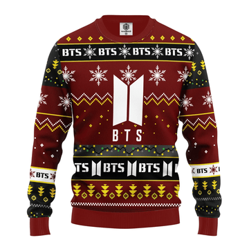 Bts Music Band Merry Xmas Gift, Bts Band Logo Ugly Christmas Sweater 332