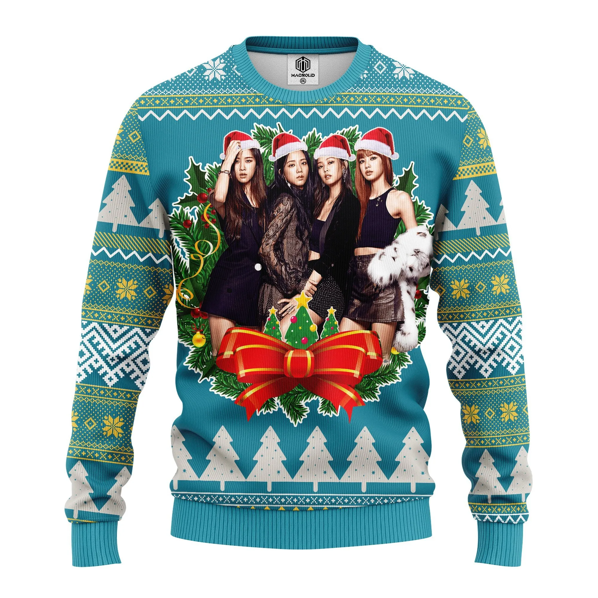 Black Pink Music Band Merry Xmas Gift Ugly Christmas Sweater 325