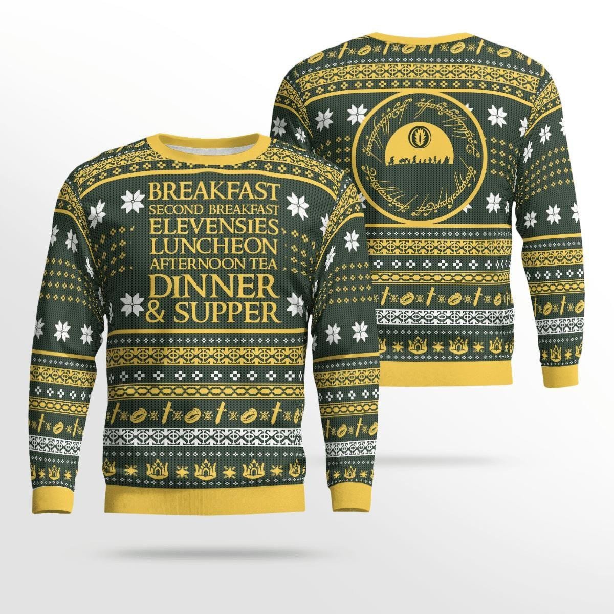 Breakfast Second Breakfast Lotr Ugly Sweater, Christmas Gift , Breakfast Second Breakfast Lotr Ugly Christmas Sweater