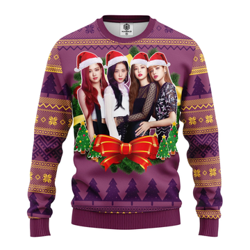 Black Pink Music Band Merry Xmas Gift Ugly Christmas Sweater 329