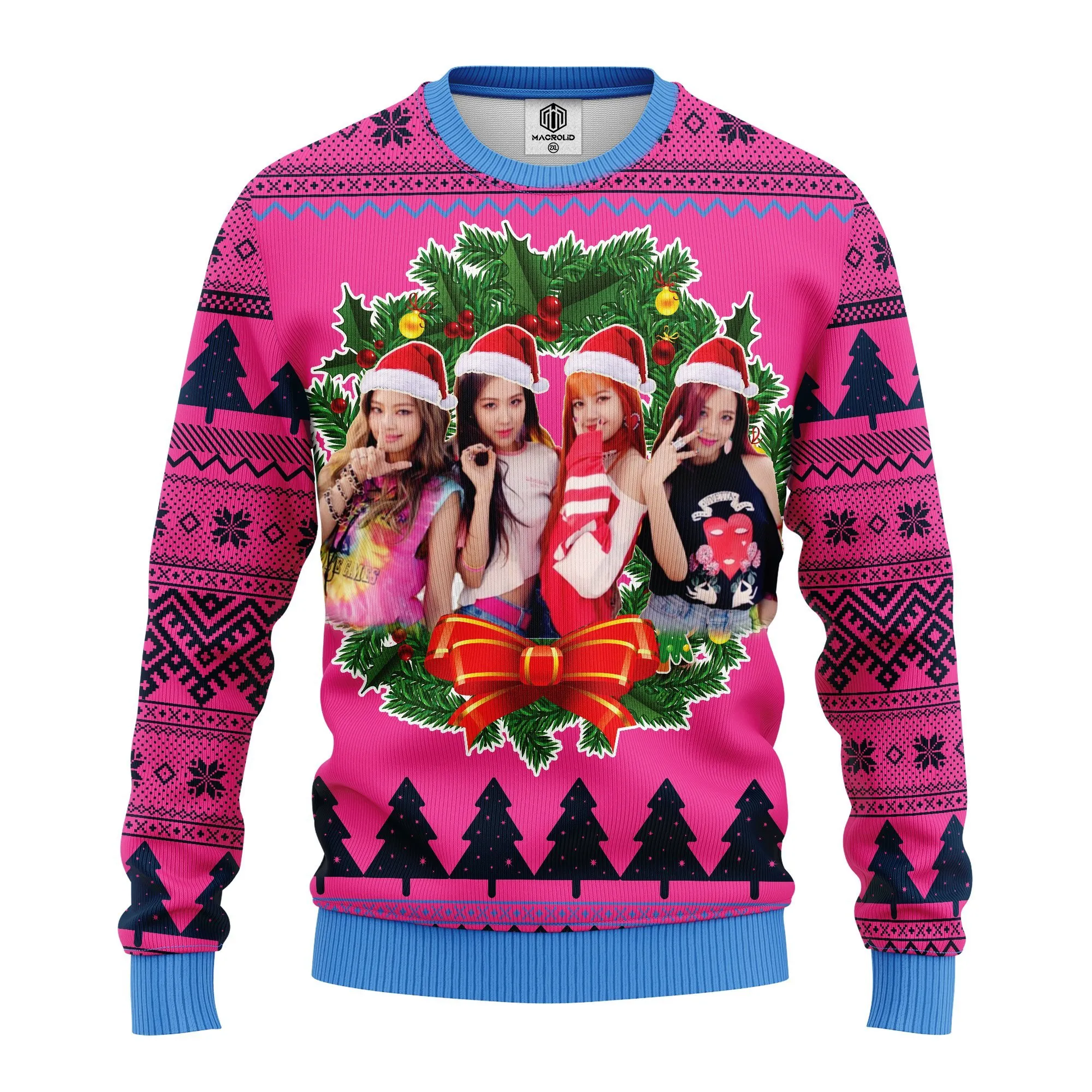 Black Pink Music Band Merry Xmas Gift Ugly Christmas Sweater 327
