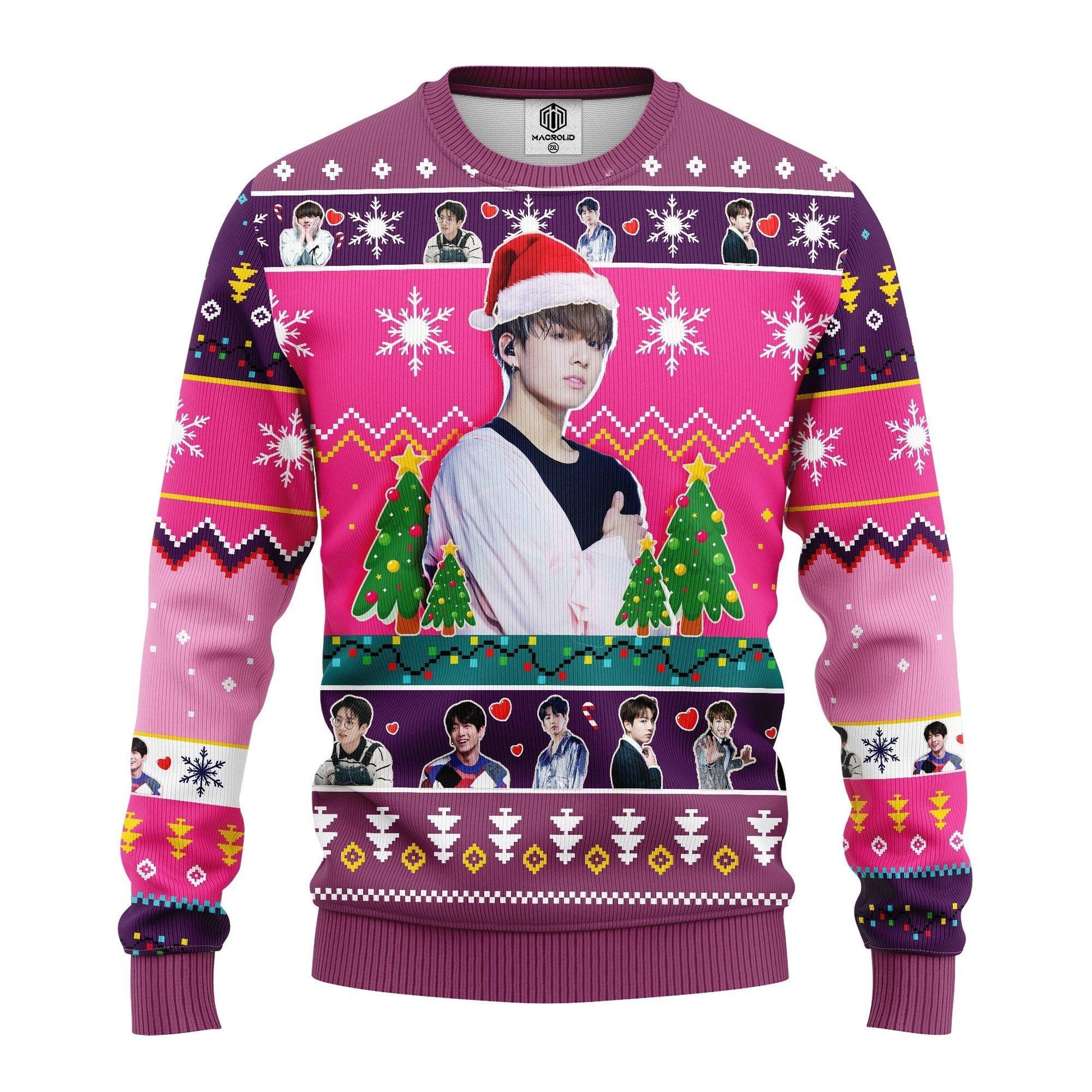 Bts Music Band Merry Xmas Gifts, Jungkook Santa Ugly Christmas Sweater 254