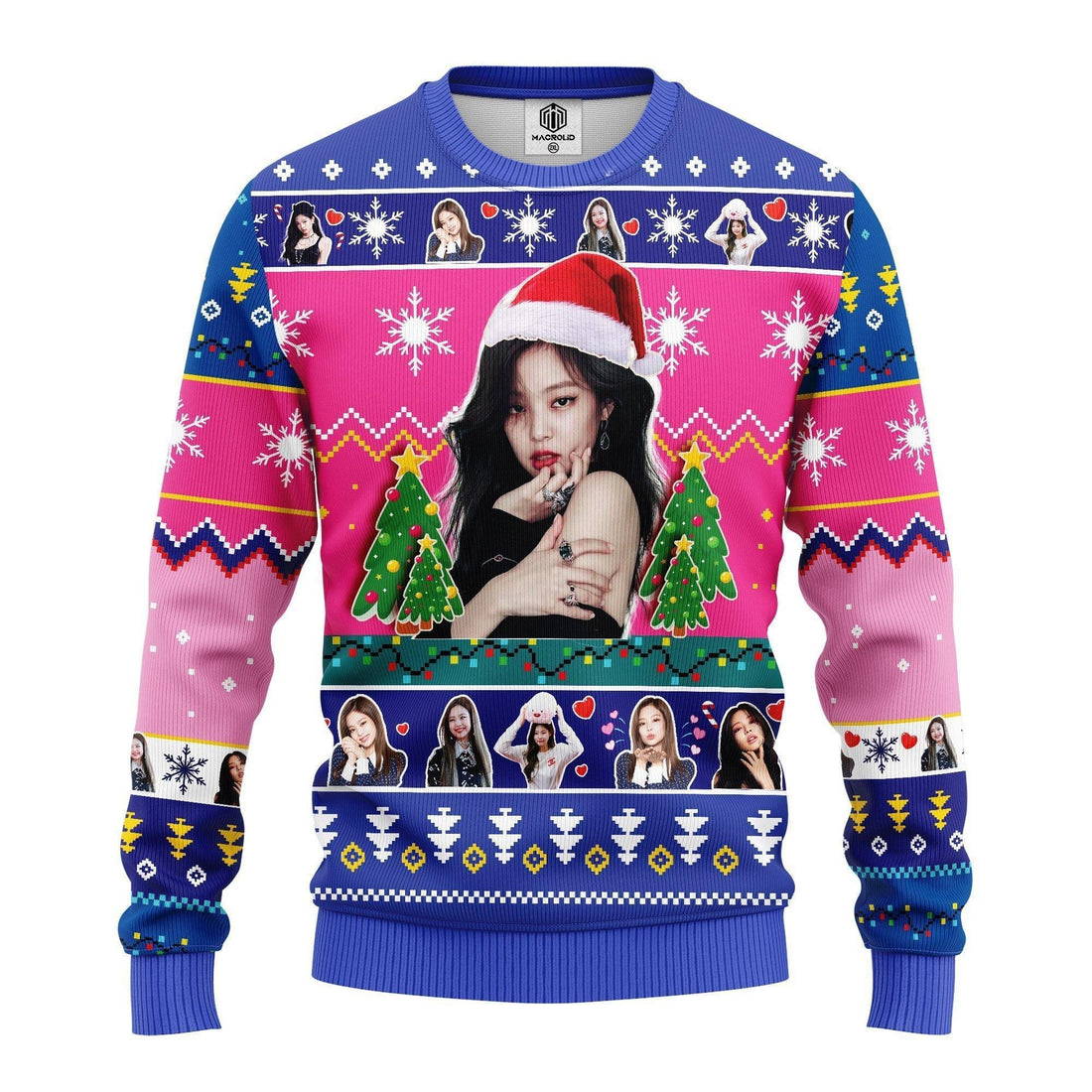 Black Pink Band Merry Xmas Gift, Santa Jenny Ugly Christmas Sweater 260