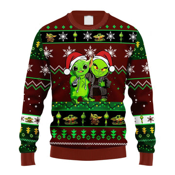 Baby Yoda And Grinch Ugly Sweater, Funny Baby Yoda And Grinch Christmas Sweater, Baby Yoda And Grinch Lover Gift, Baby Yoda And Grinch Shirt