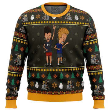 Beavis And Butthead Rock On Ugly Sweater Gifts, Beavis And Butthead Rock On Gift Fan Ugly Sweater 289