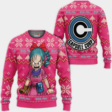 Bulma Ugly Christmas Sweater Anime Dragon Ball Xmas Gifts 1k88,dragon Ball Anime Xmas Christmas Gift Fan 157
