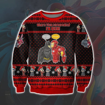 Batman And Iron Man Marvelxdc Ugly Sweatshirt, Christmas Ugly Sweater