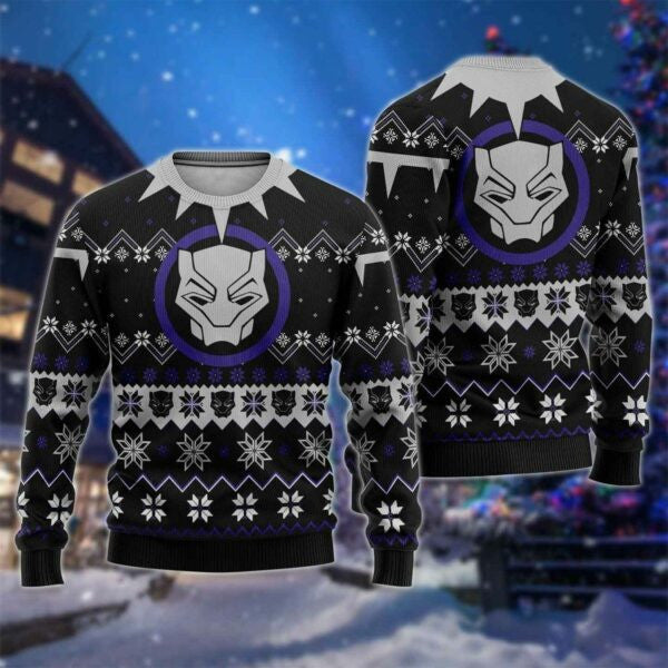 Black Panther Marvel Ugly Sweater, Black Panther Marvel Christmas Gift, Black Panther Marvel Shirt 184