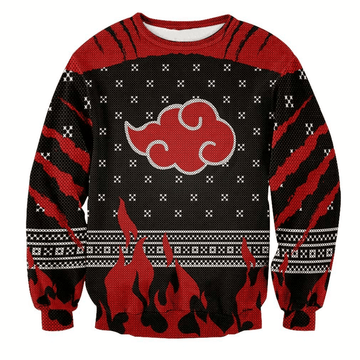 Akatsuki Naruto Anime 9 Ugly Sweater Gifts, Akatsuki Naruto Anime Gift Fan Ugly Sweater