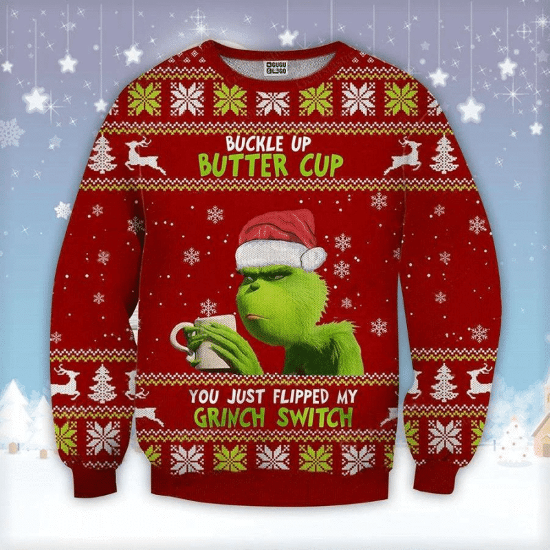 Buckle Up Butter Cup Sweater Ugly Christmas Sweater