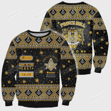3d All Over Freemason Ugly Christmas Sweater