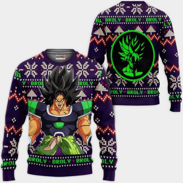 Broly Ugly Christmas Sweater Anime Dragon Ball Xmas Gifts 1k86,dragon Ball Anime Xmas Christmas Gift Fan 763
