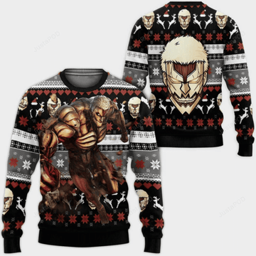 Attack On Titan Anime Armored Titan Ugly Sweater Gifts, Attack On Titan Anime Gift Fan Ugly Sweater 546
