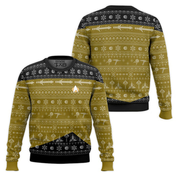 3D S.T The Next Generation 1987 Yellow Ugly Christmas Sweater