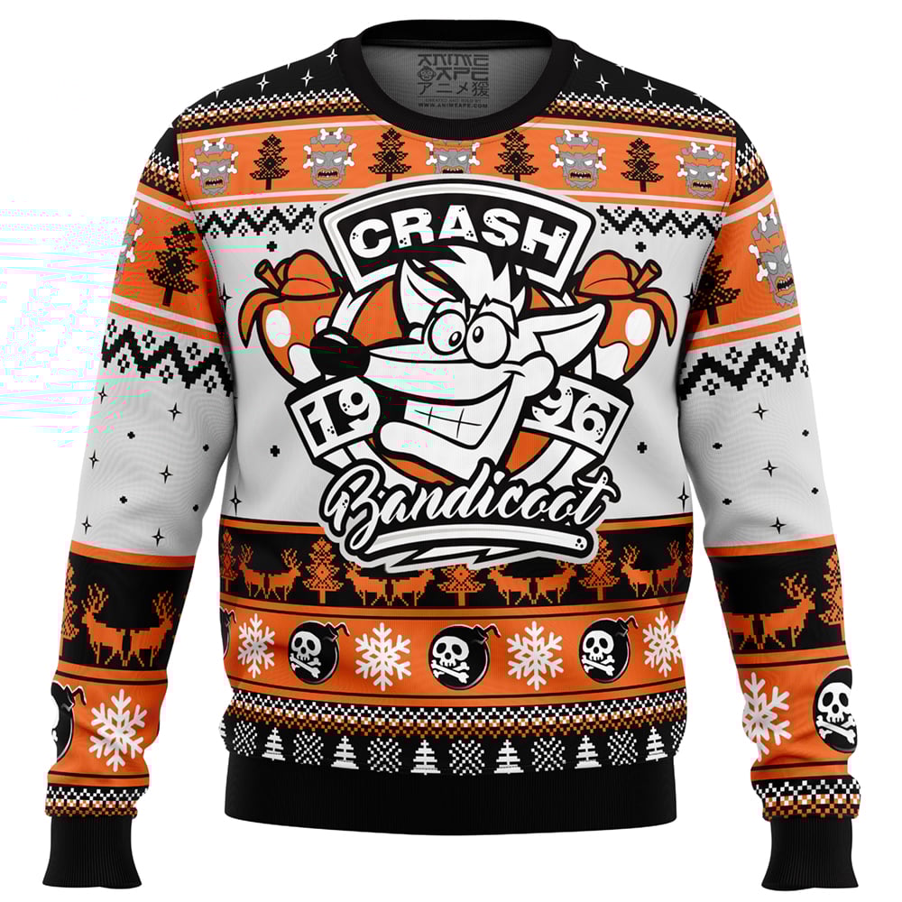1996 Bandicoot Crash Bandicoot Ugly Christmas Sweater
