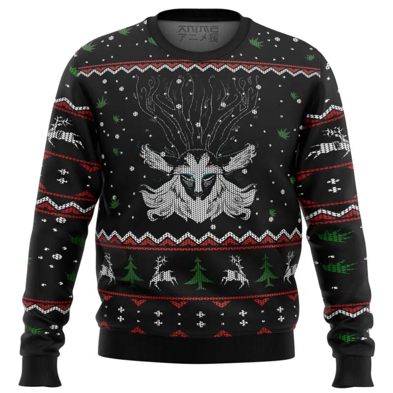 Ghibli Forest Spirit Ugly Christmas Sweater