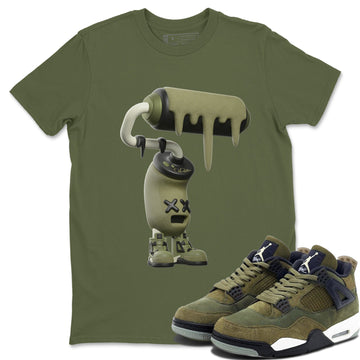 3D Paint Roller Sneaker Tee - Air Jordan 4 Medium Olive