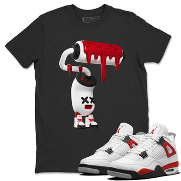 3D Paint Roller Unisex Tops - Air Jordan 4 Red Cement
