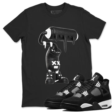 3D Paint Roller Sneaker Tees - Air Jordan 4 White Thunder