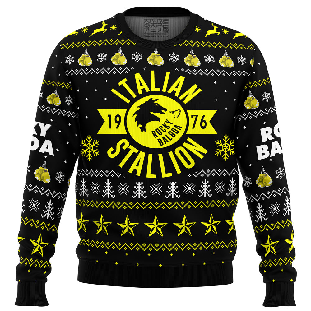 Italian Stallion Balboa Rocky Ugly Christmas Sweater