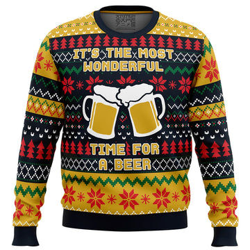 It's The Most Wonderful Time For A Beer Parody Ugly Christmas Sweater