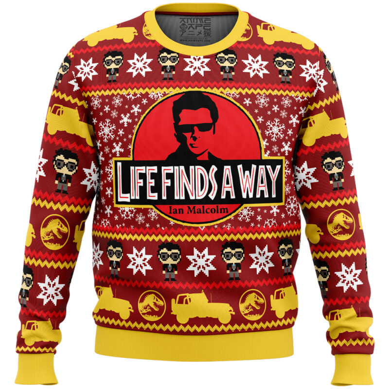 Life Finds A Way Jurassic Park Ugly Christmas Sweater